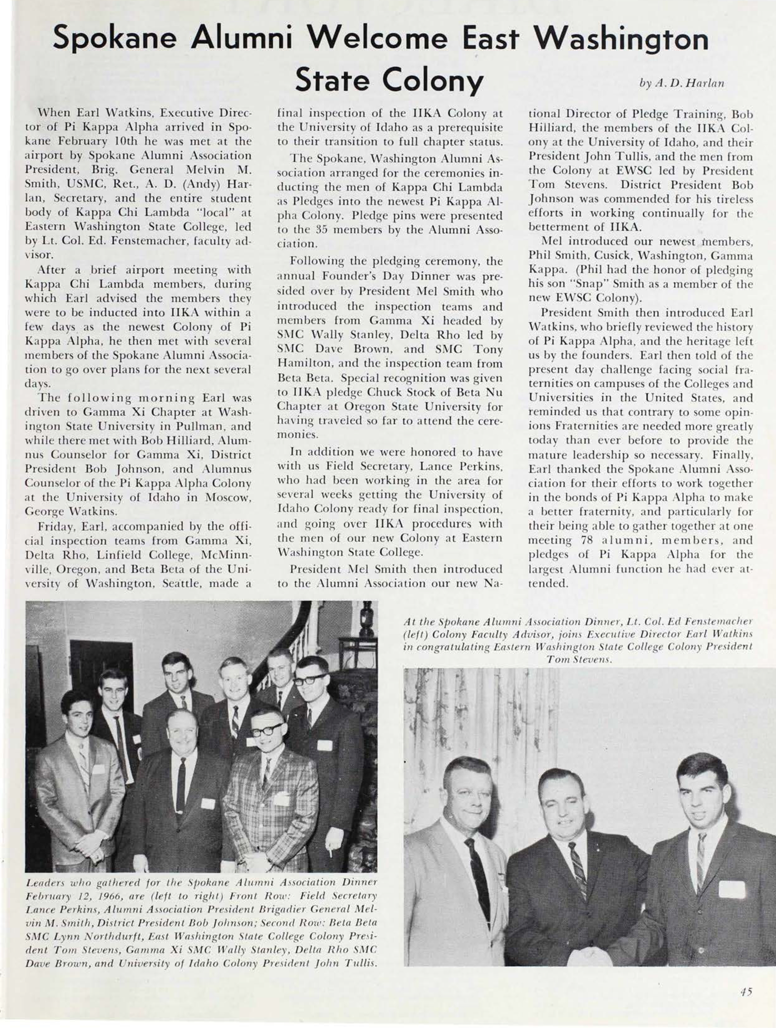 Spokane Alumni Welcome East Washington State Colony